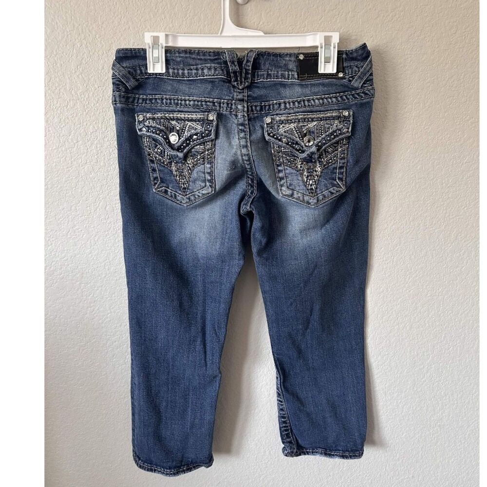 Vigoss The New York Capri Jeans Womens 9/10 Embellished Bling Flap Pockets Y2K - Picture 2 of 10